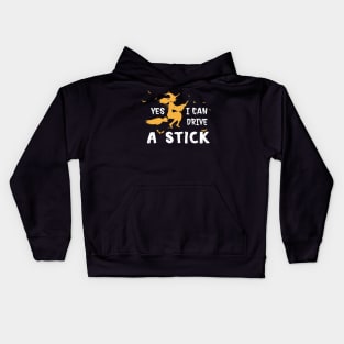 Halloween Witch drive a stick / fly the broom Kids Hoodie